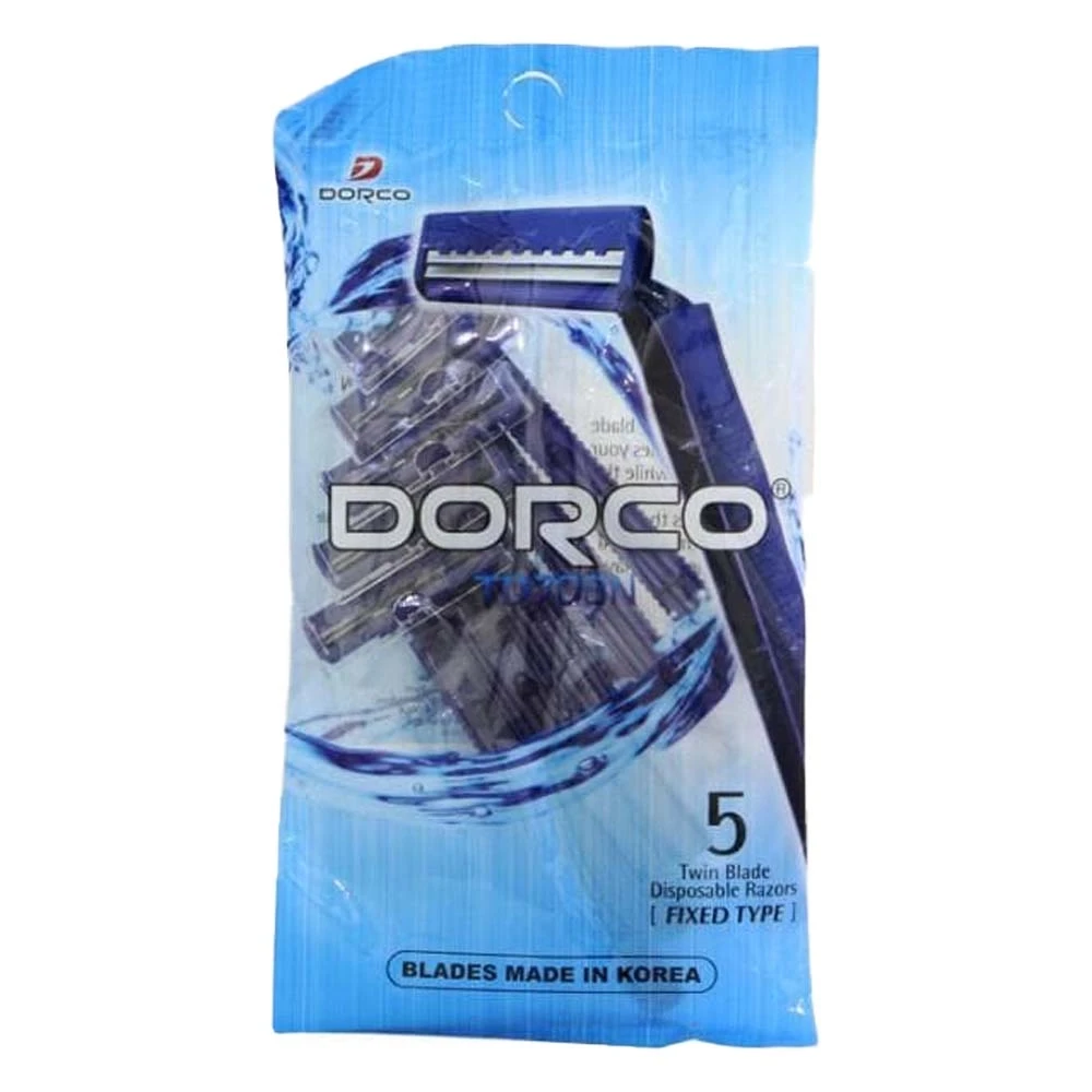 Dorco TD708N Twin Blades Disposable Razors 5-Pcs Pack