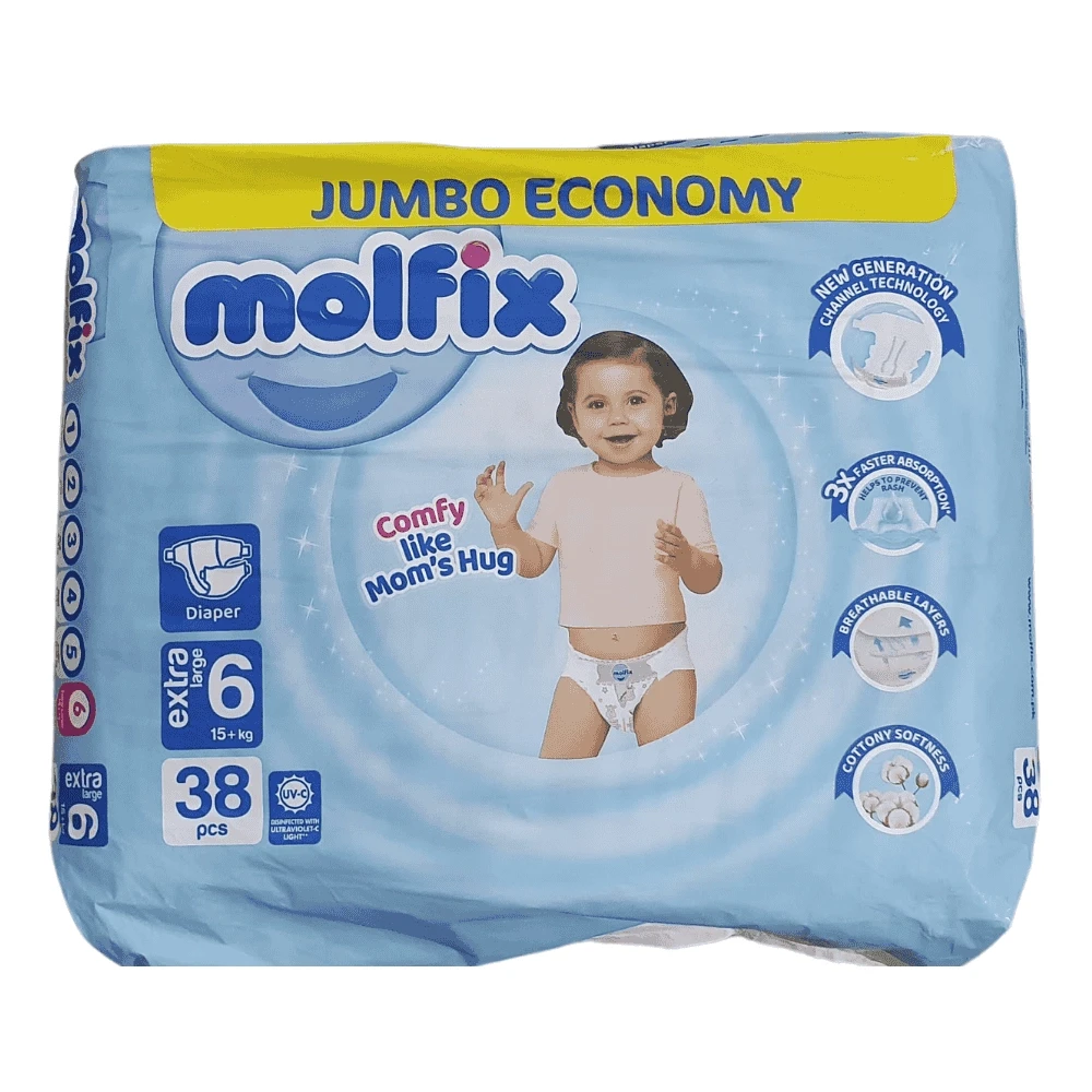 Molfix Diapers No.6 Extra Large 15+ Kg 38Pcs