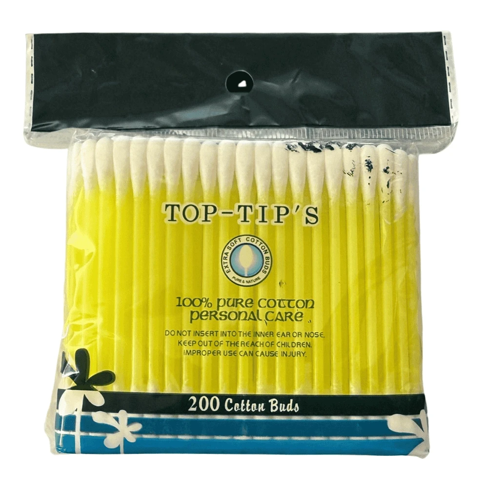 Top Tips Cotton Buds 200 Buds Plastic Lose (Assorted)