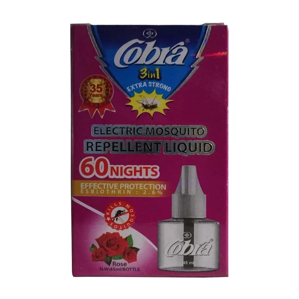 Cobra Electric Mosquito Repellent Liquid Rose Fragranced 45ml