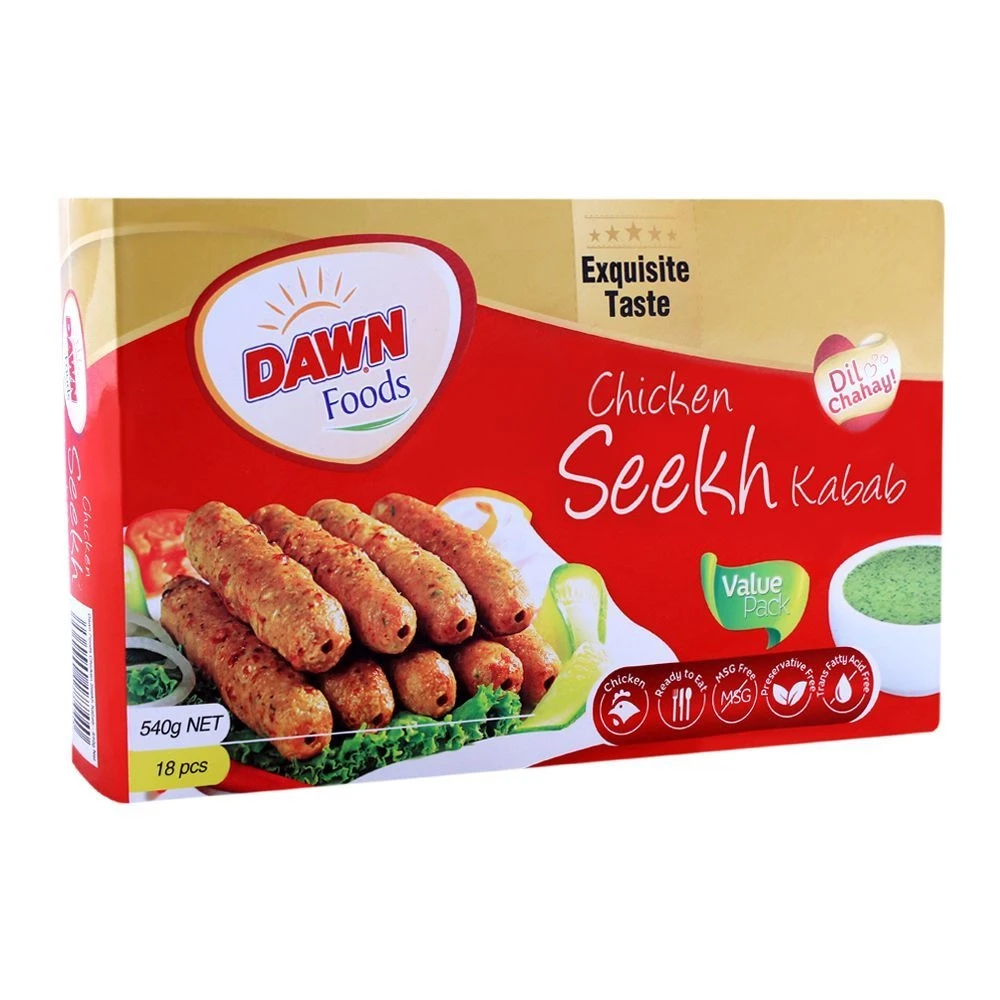 Dawn Chicken Seekh Kabab (Value Pack) 540gm (Poly Bag)