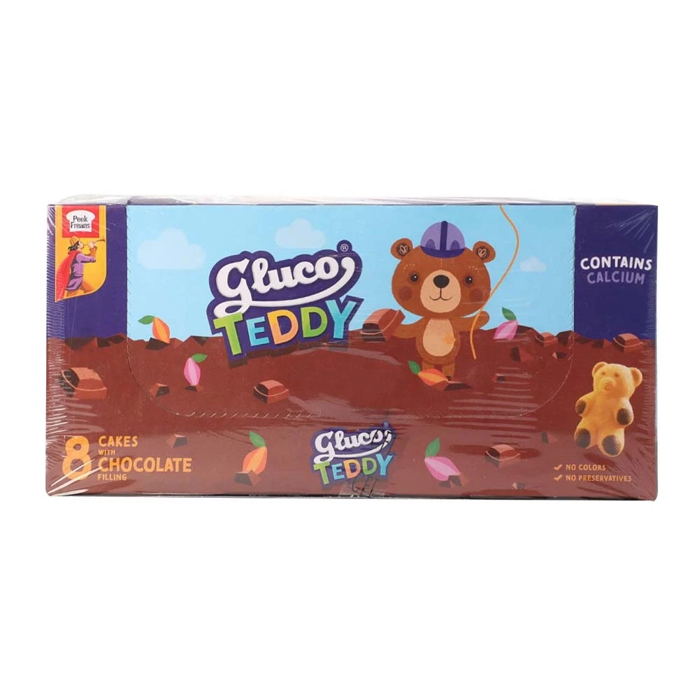 Peek Freans Gluco Teddy Cakes With Chocolate Filling 8 Cakes Box