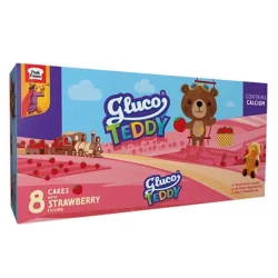 Peek Freans Gluco Teddy Cakes With Strawberry Filling 8 Cakes Box