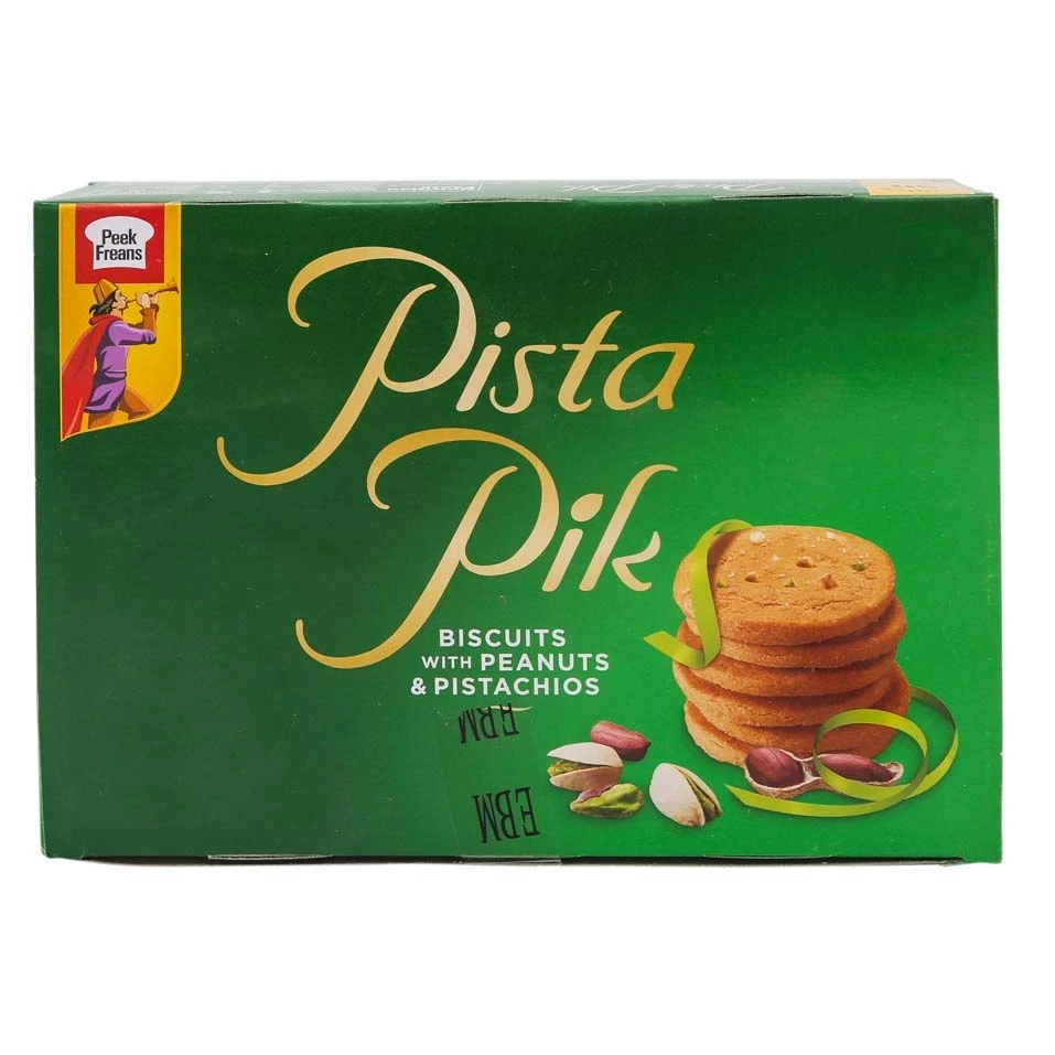 Peek Freans Pista Pik Biscuits With Peanuts & Pistachios 8 Half Rolls Box