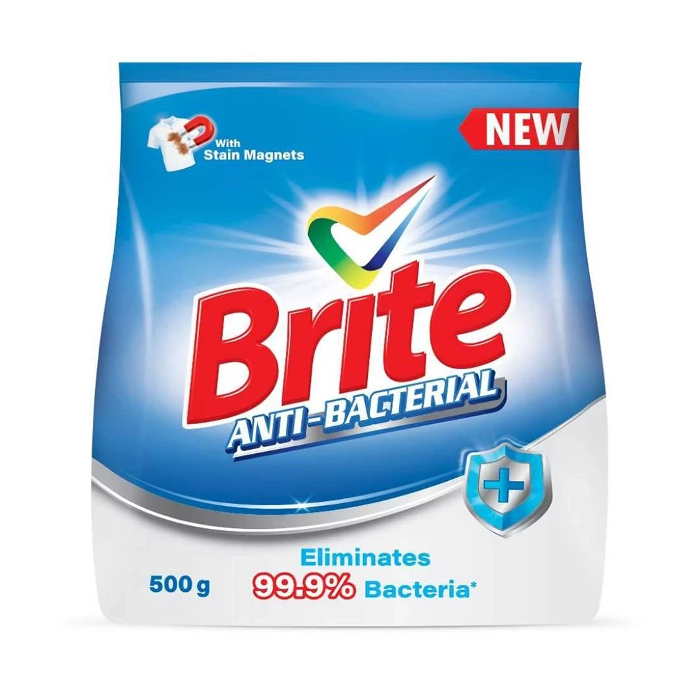 Brite Anti-Bacterial Washing Powder 500gm