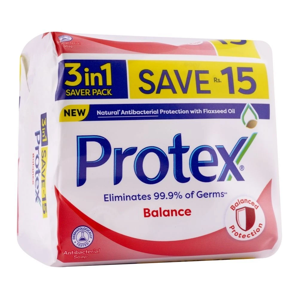 Protex Balance Antibacterial Soap 3 in 1 Saver Pack 130gm