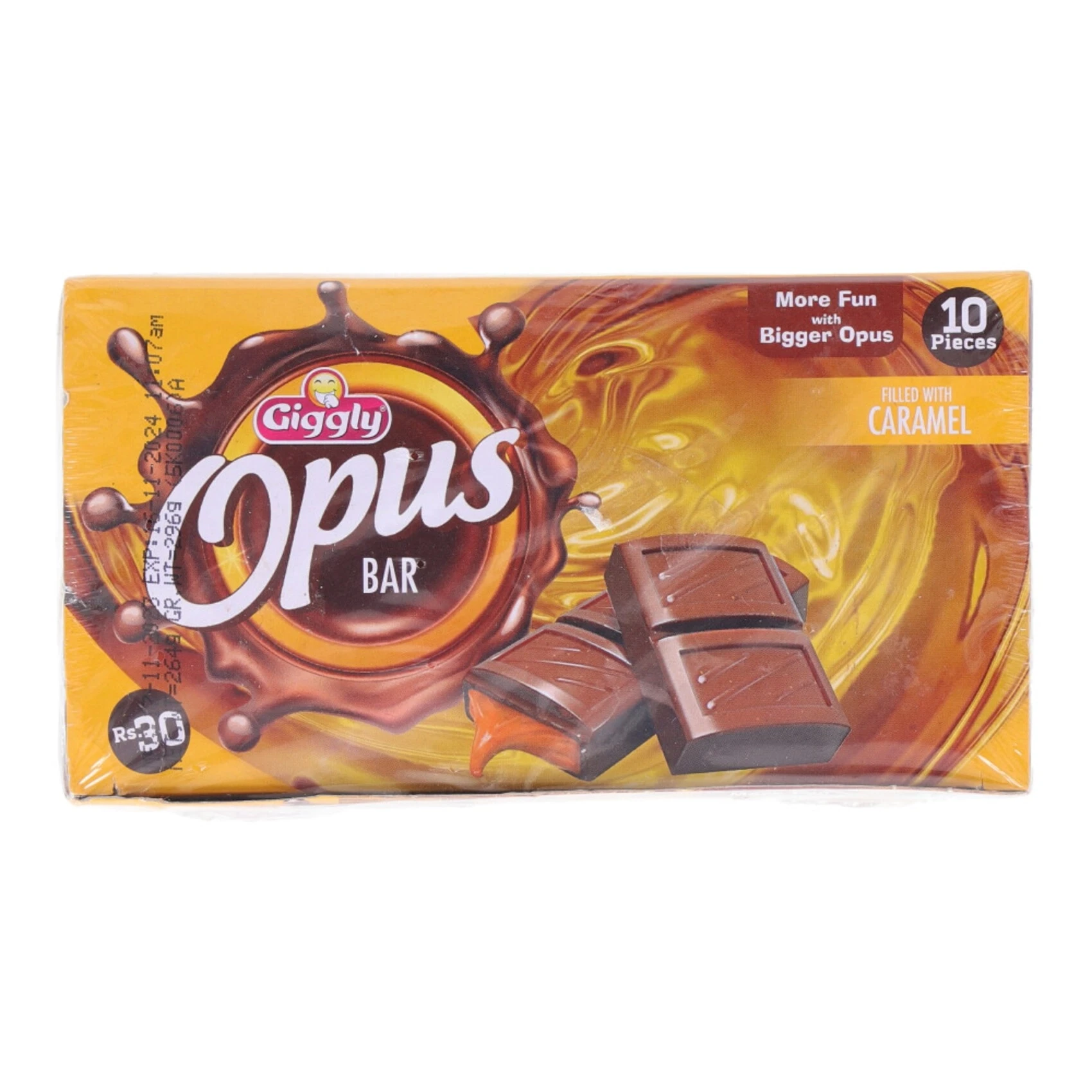 Giggly Opus Bar Filled With Caramel 10 pcs