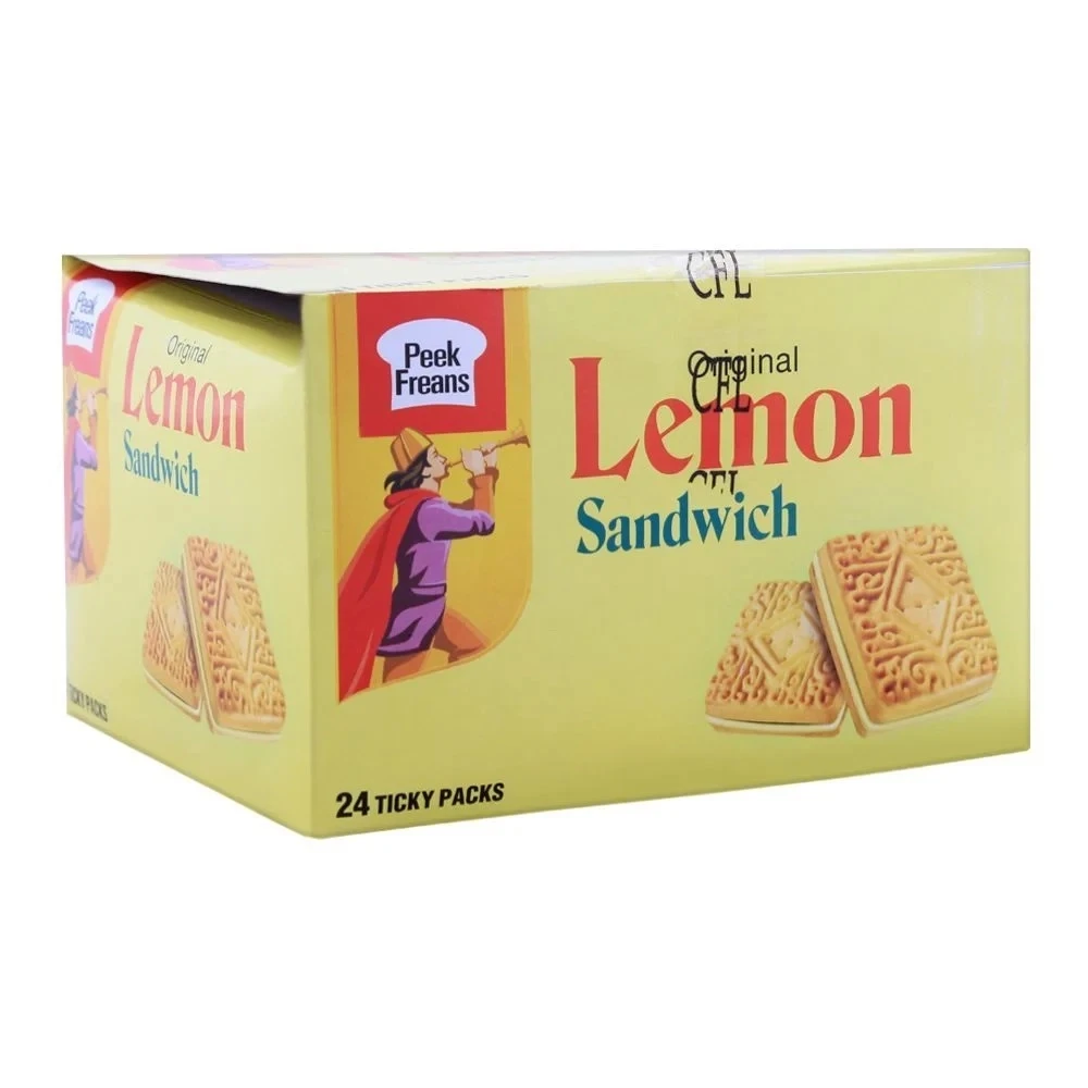 Peek Freans Lemon Sandwich 24 Ticky Packs Box