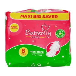 Butterfly Long Maxi Thick Sanitary Napkins XXL 6-Pads