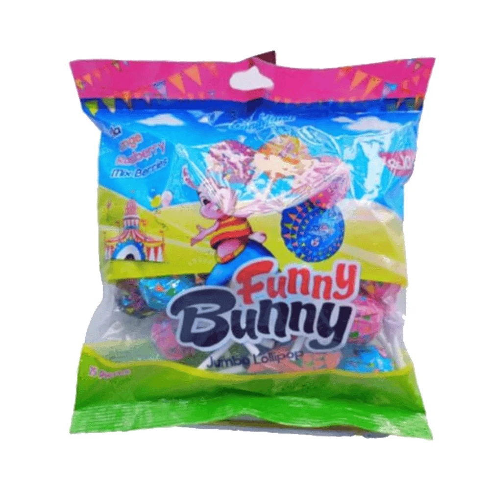 Candyland Funny Bunny Jumbo Lollipop 25-Pcs Pouch