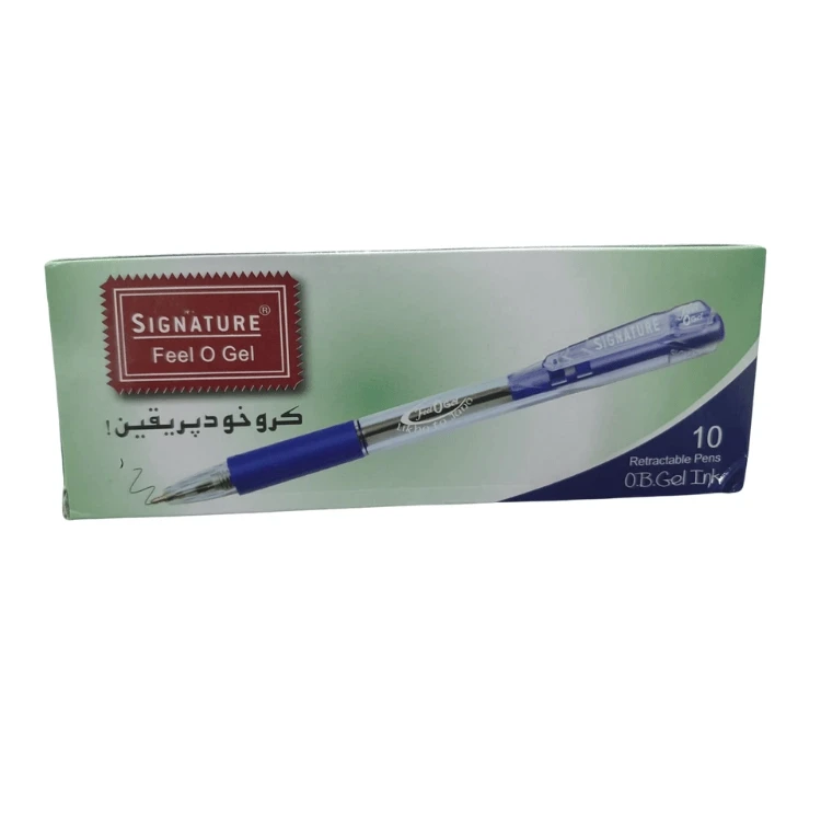 Signature Feel O Gel Blue Color 10 Pens Box