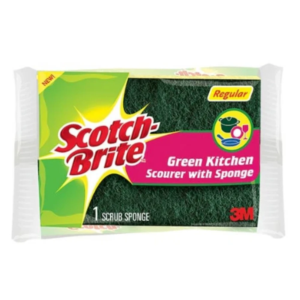 Scotch Brite Green Kitchen Scourer Regular Sponge