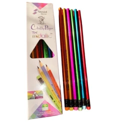 Piano Sayyed Chilly Pop Tri Metallic Pencil With Eraser 12 Pcs
