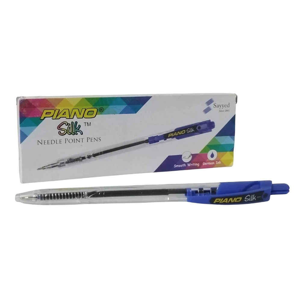 Piano Silk Needle ball Point Pens Blue