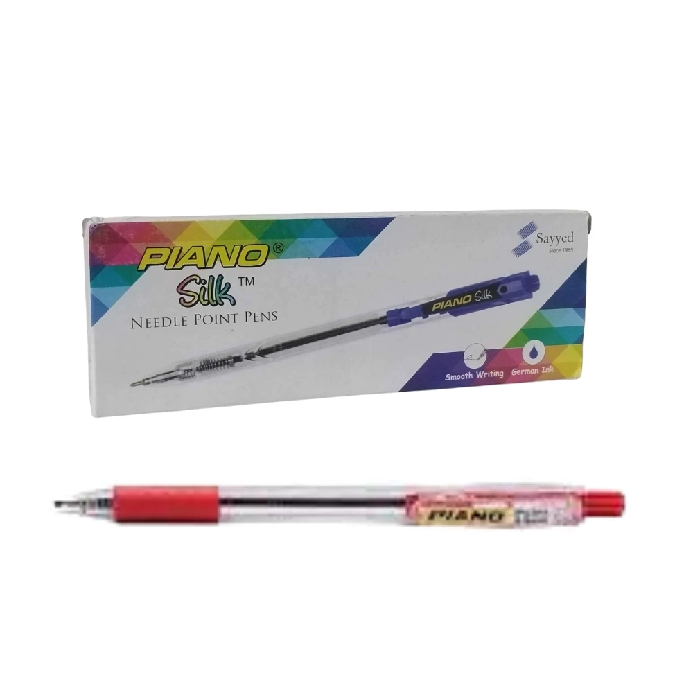 Piano Silk Needle ball Point Pens Red