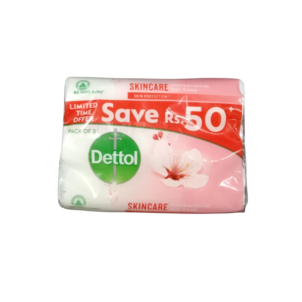Dettol Skincare Antibacterial Bar Soap 3 in 1 Pack 80gm
