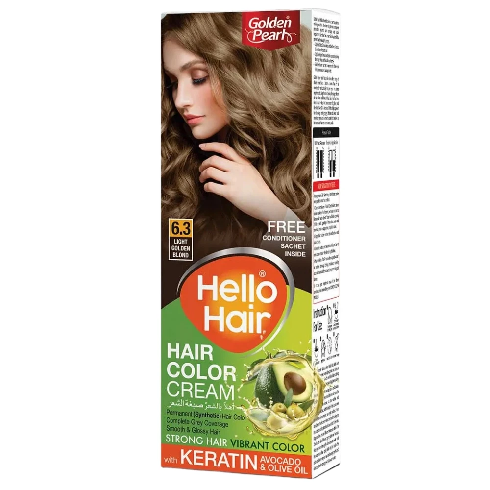 Golden Pearl Hello Hair Hair Color Cream Light Golden Blond 6.3