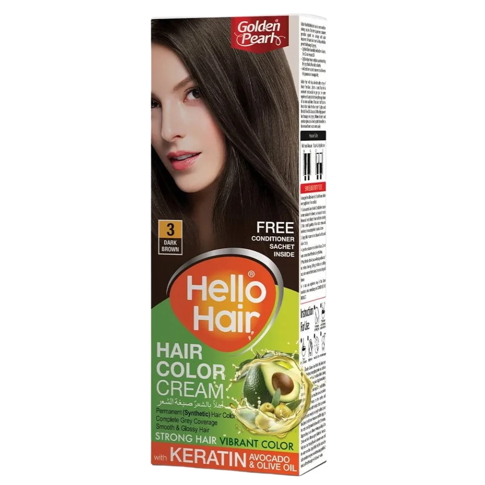 Golden Pearl Hello Hair Hair Color Cream Dark Brown 3