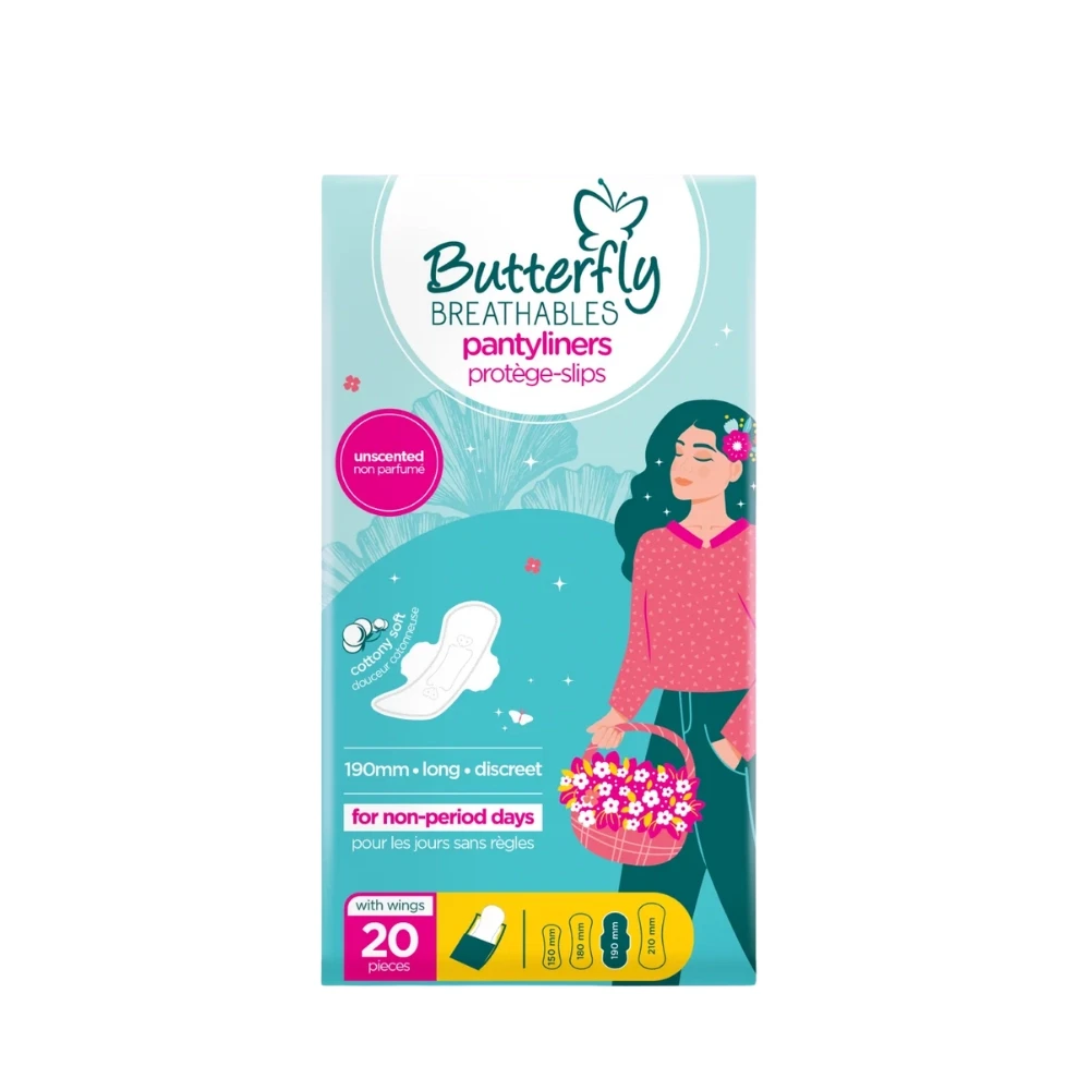 Breathables Ultra Thin Long Panty Liners With Wings 20 Pcs