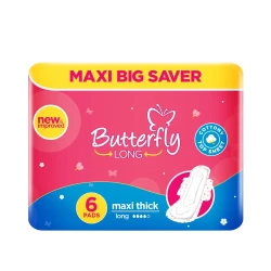 Butterfly Long Maxi Big Saver Sanitary Pads Long 6 Pcs