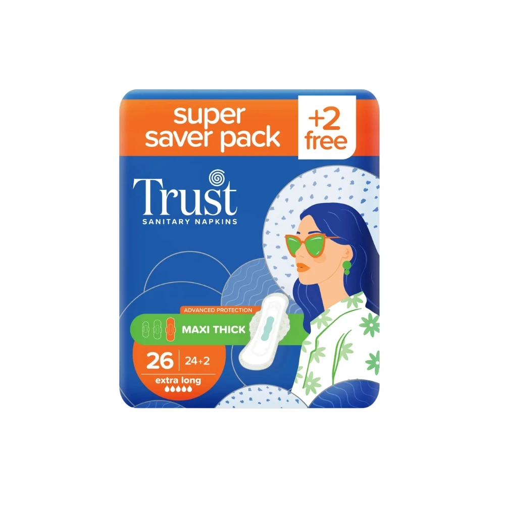 Trust Maxi Thick Extra Long Sanitary Napkins 26 Pcs