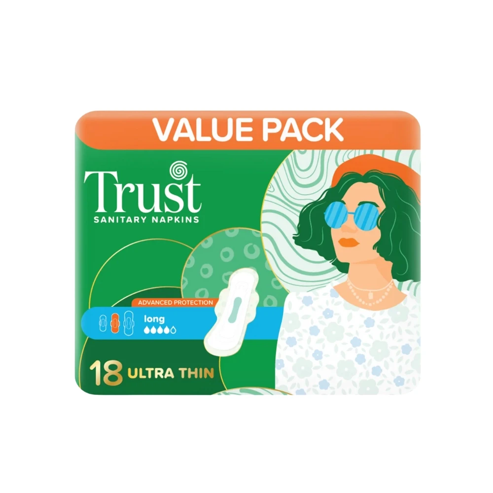 Trust Ultra Thin Long Sanitary Napkins 18 Pcs