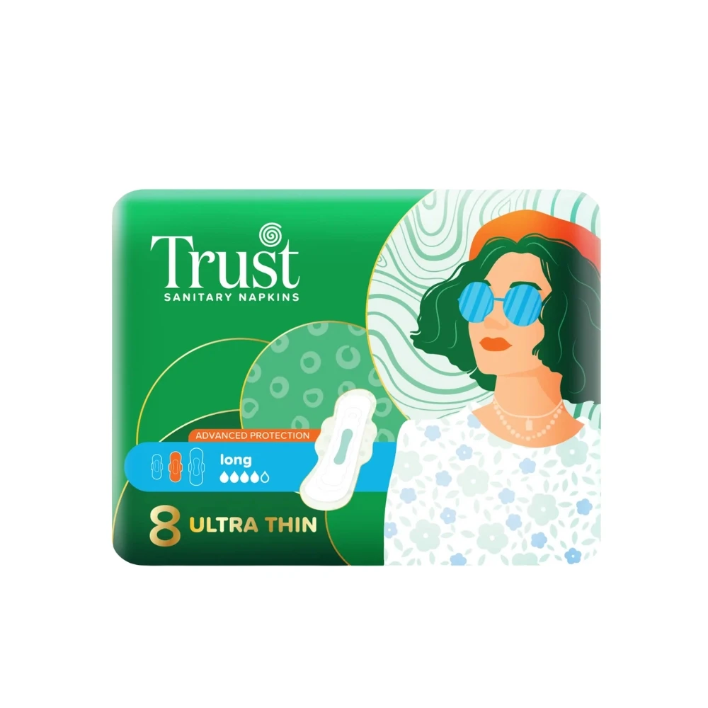 Trust Ultra Thin Long Sanitary Napkins  8 Pcs