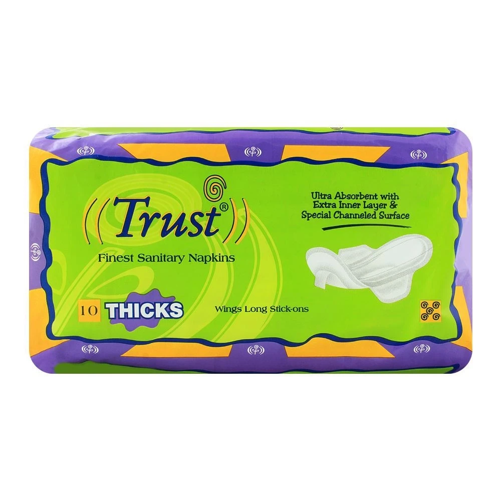 Trust Wings Long Stick Ons Finest Sanitary Napkins 10 Pcs