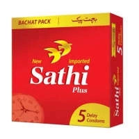 Sathi Plus Imported Delay Condoms 5-Pcs