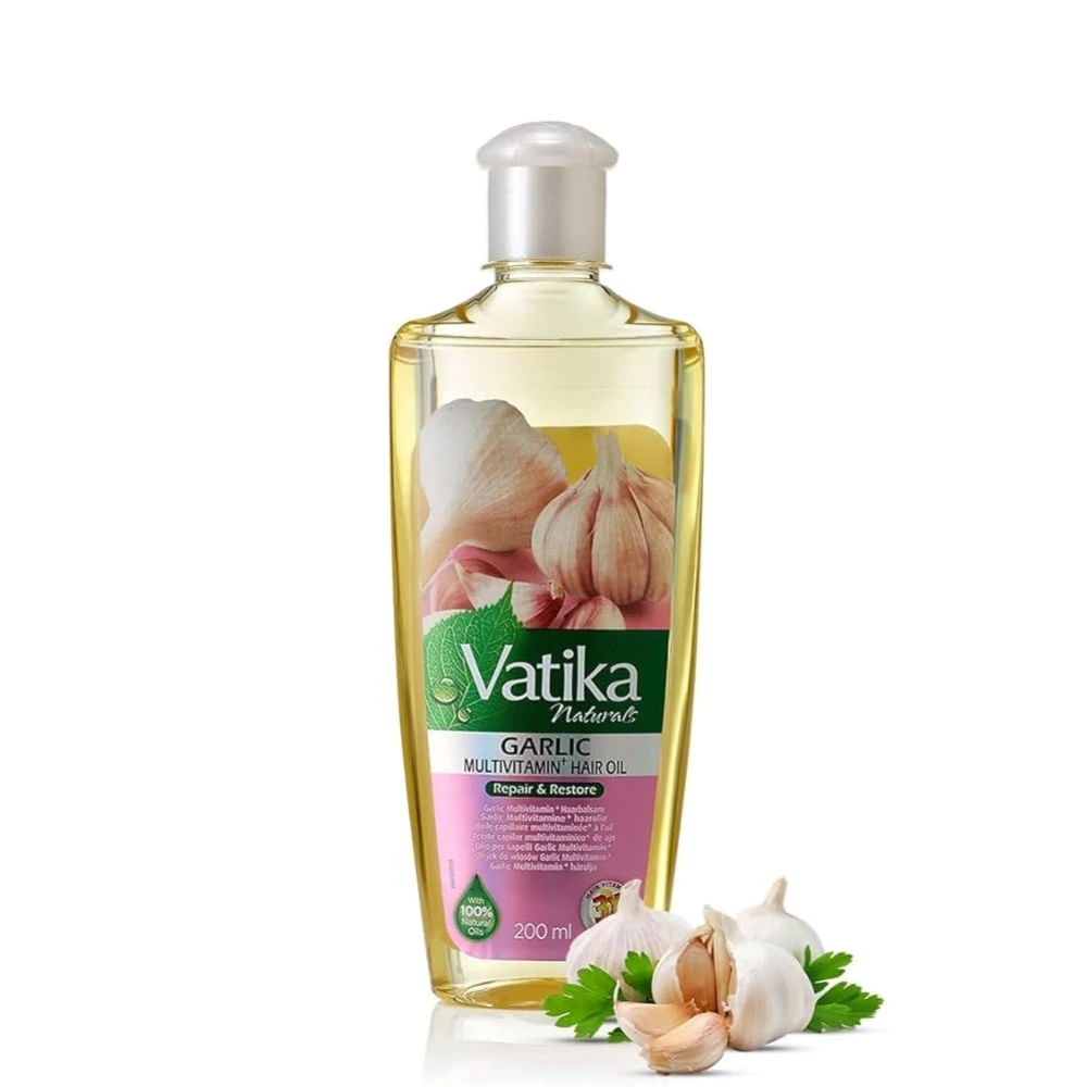 Vatika Natural Garlic Enriched Hair Oil Promotes Natural Hair Growth 200ml