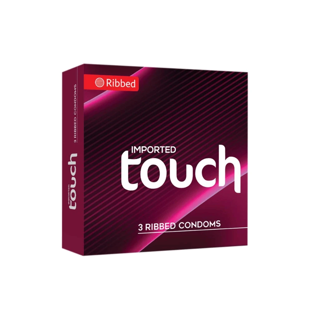 Touch Ribbed Condoms 3-Pcs
