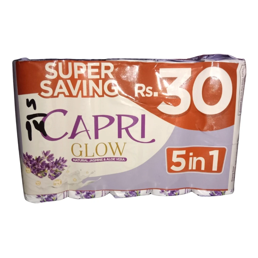Capri Glow Natural Jasmine & Aloe Vera Purple 5 in 1 100gm