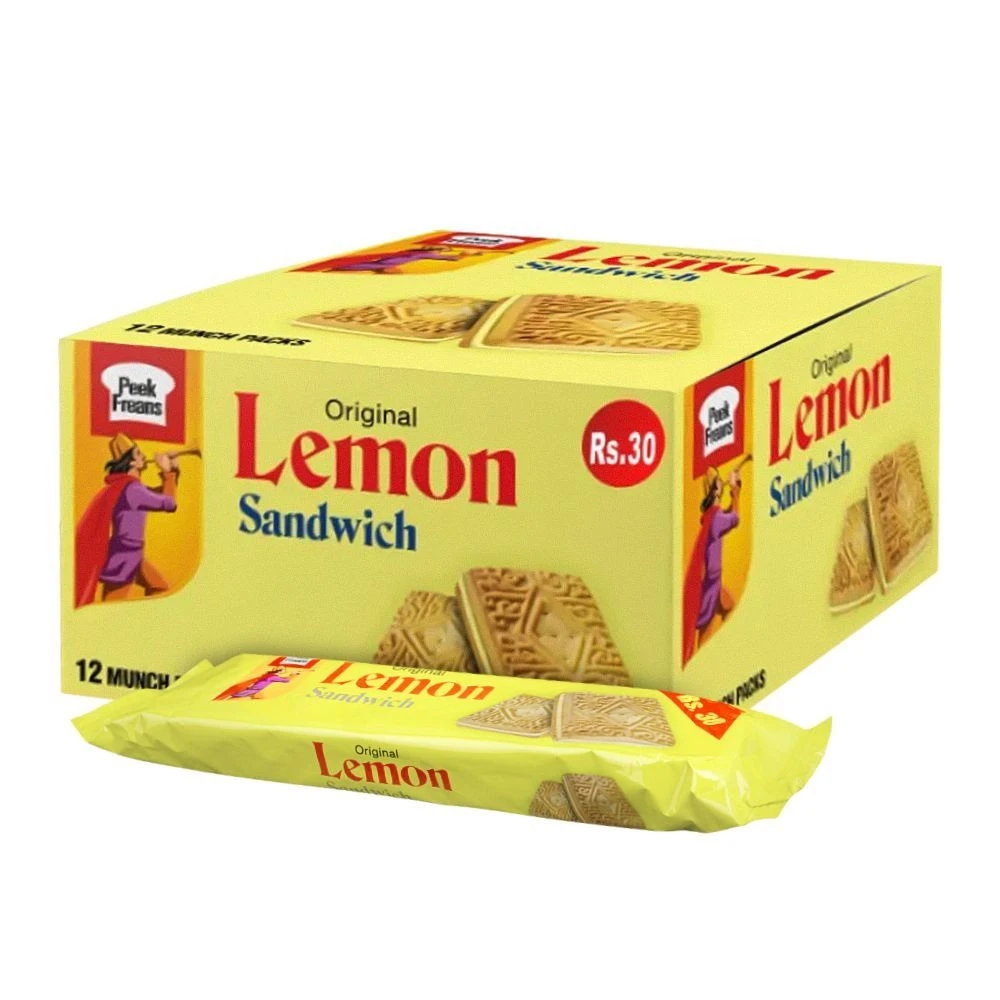 Peek Freans Lemon Sandwich 12 Munch Packs Box Rs 30