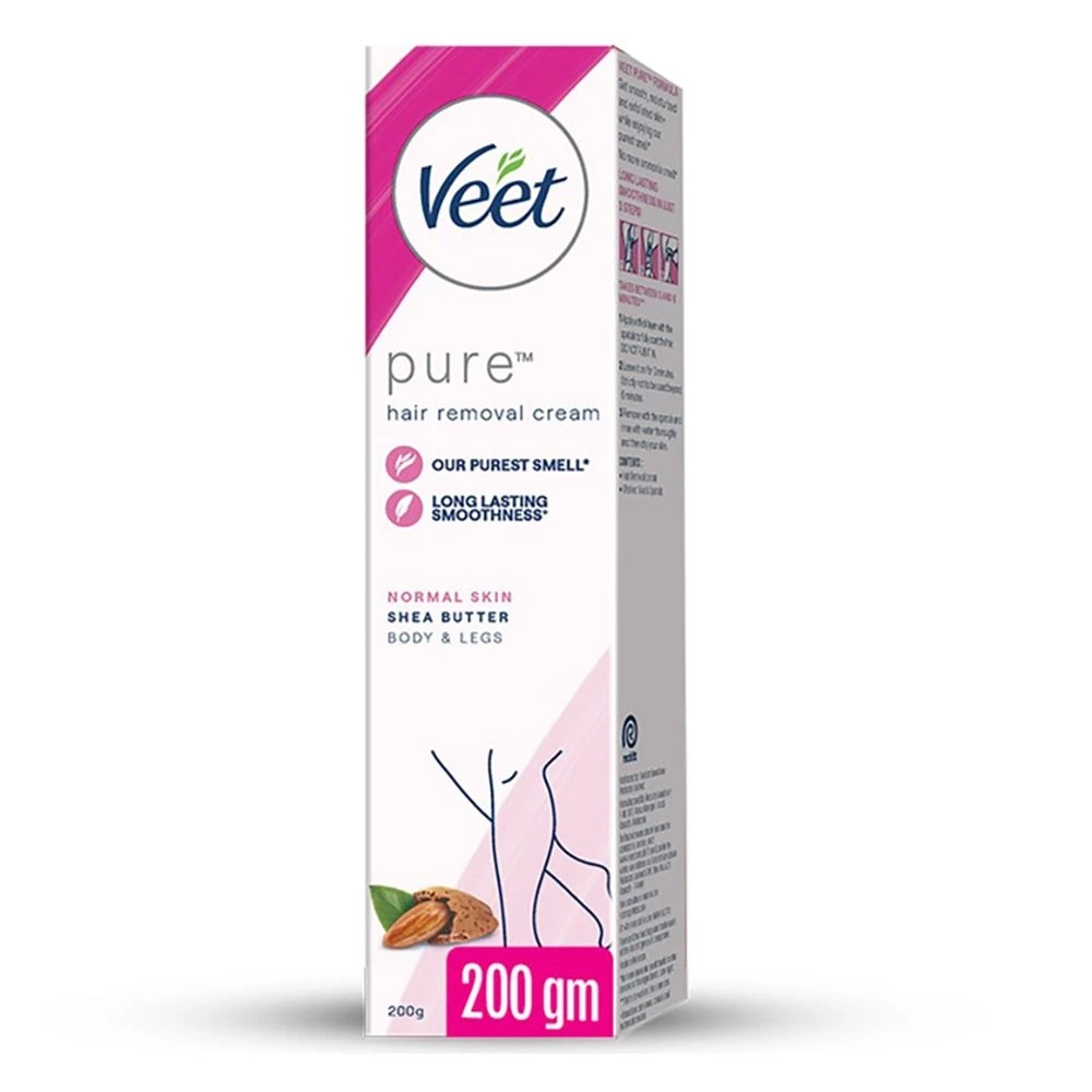 Veet Pure Hair Removal Cream Added Shea Butter for Normal Skin Body & Legs 200gm