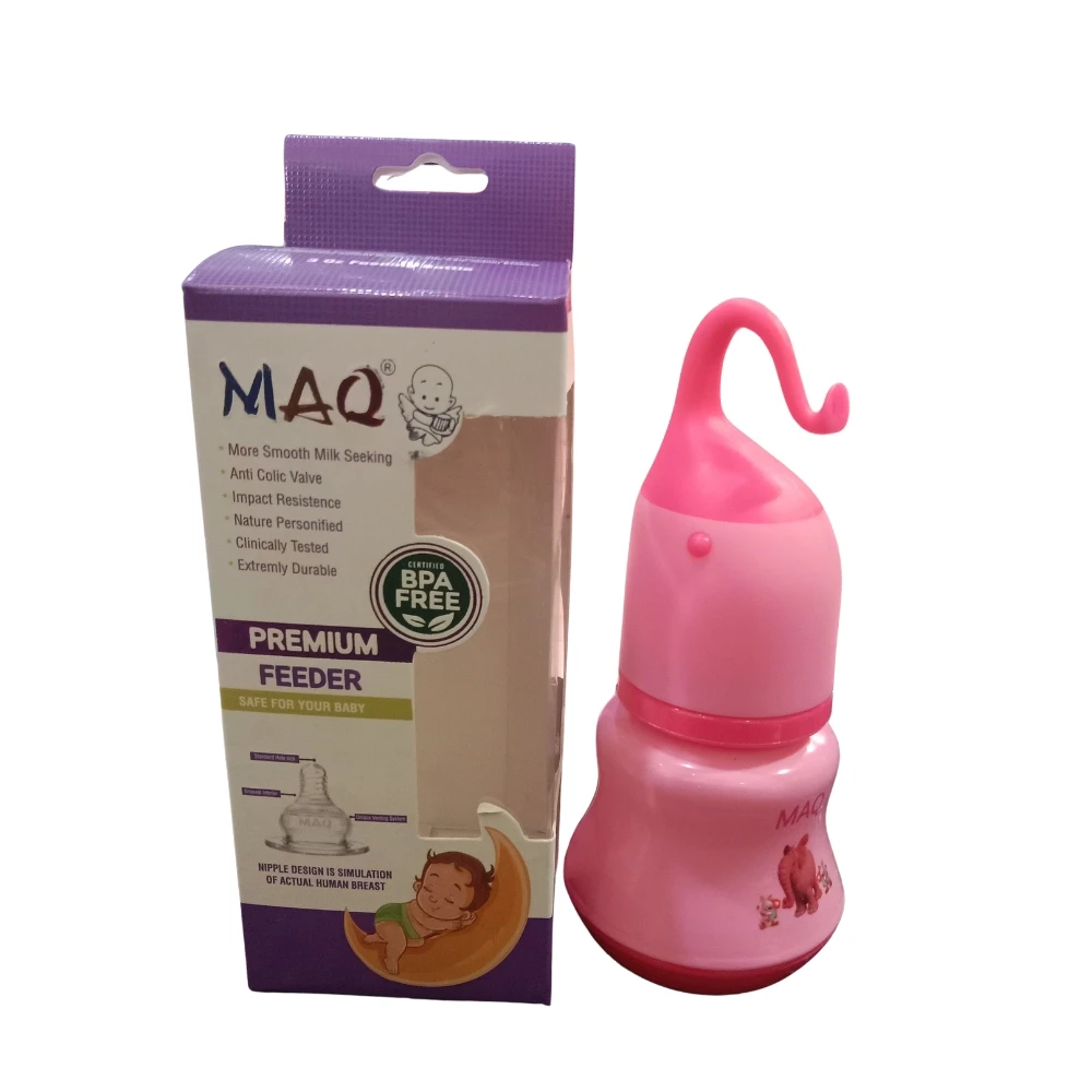 MAQ 3 Oz Feeding Bottle Premium Feeder Transparent (Elephant)