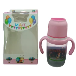 MAQ 7 Oz Feeding Bottle Transparent Bottle With Coloured Cap