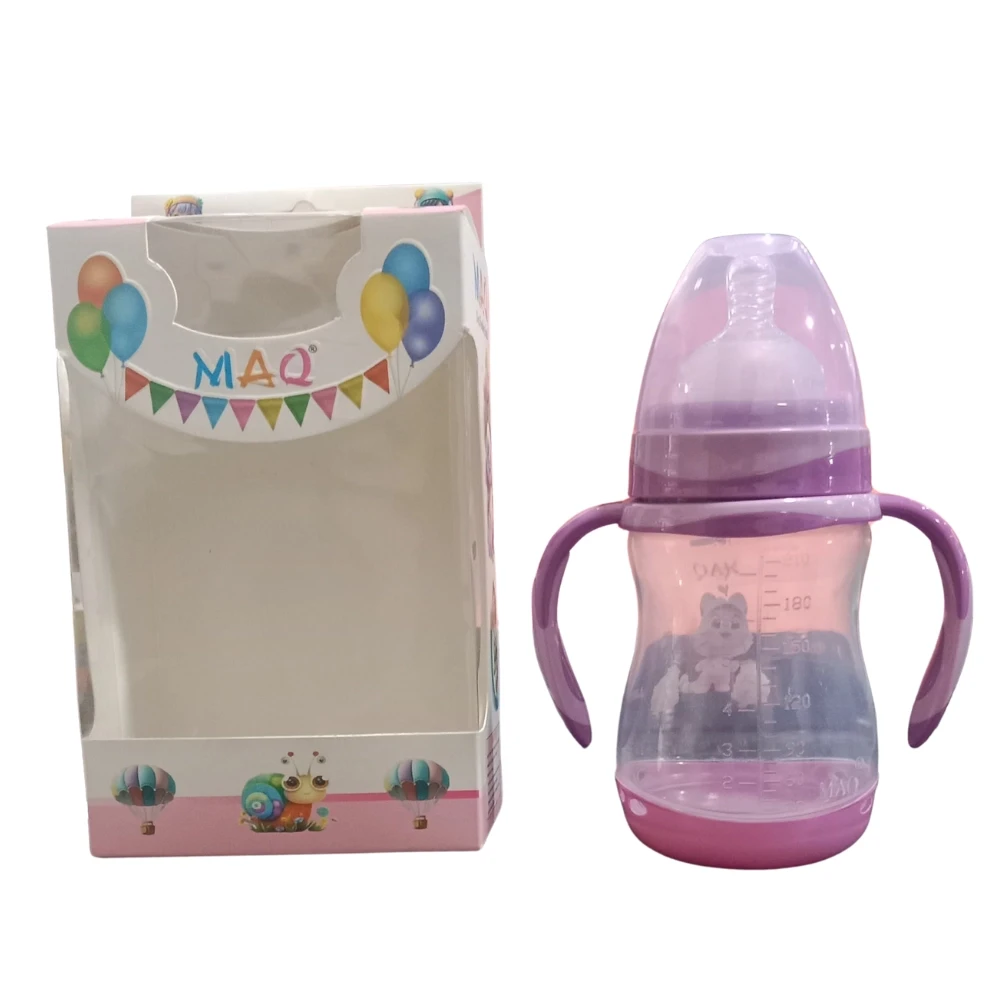 MAQ 8 Oz Feeding Bottle Transparent Bottle With Transparent Cap