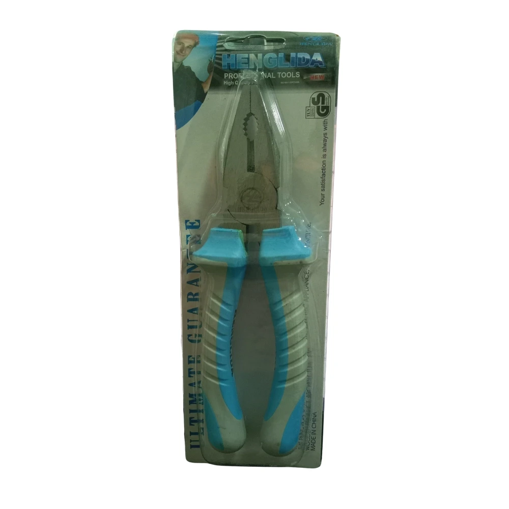 Henglida Plier (Plas) Rubber Grip 8"