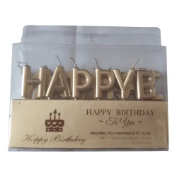 Happy Birthday Alphabets Candles Golden