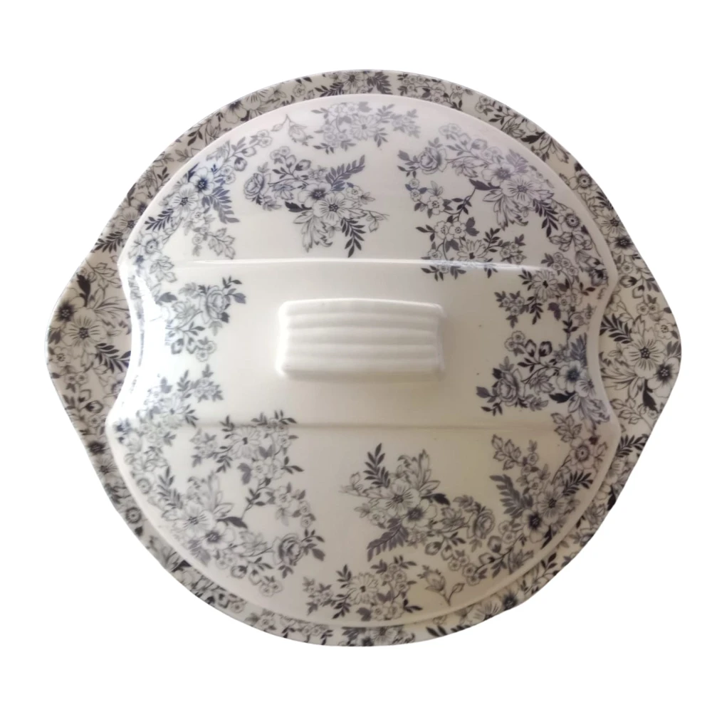 Melamine Midnight Floral Bowl With Lid