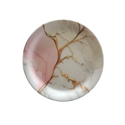 Melamine Blush Marble Medium Plate