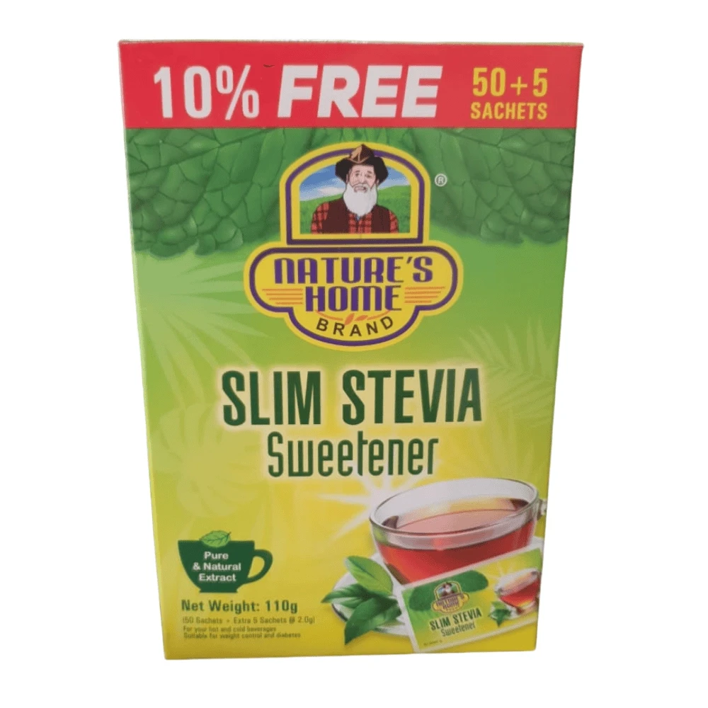 Natures Home Slim Stevia Sweetener 50 + 5 Sachets 110g