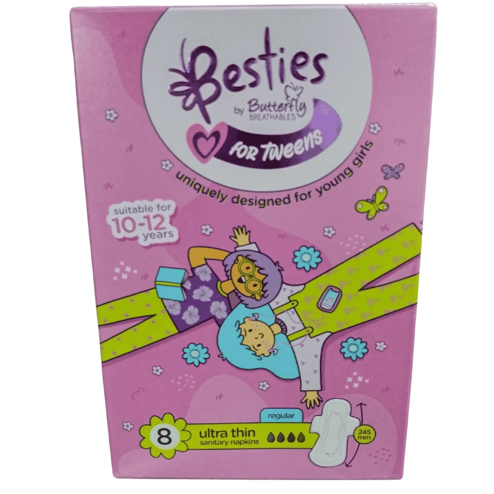 Besties For Tweens Ultra Thin 8 Pads (10-12 years)