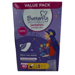 Butterfly Breathables Pantyliners Protege-Slips (Ultra Thin 40) 180mm