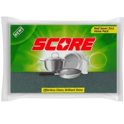 Score Kitchen Green Scourer With Sponge, Nail Saver 2-In-1 Value Pack