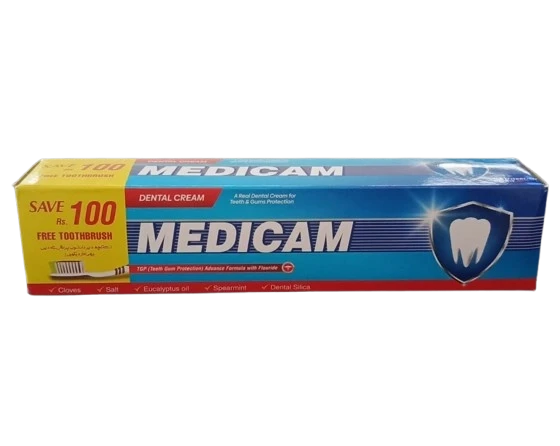 Medicam Dental Cream Toothpaste 180gm Free Toothbrush