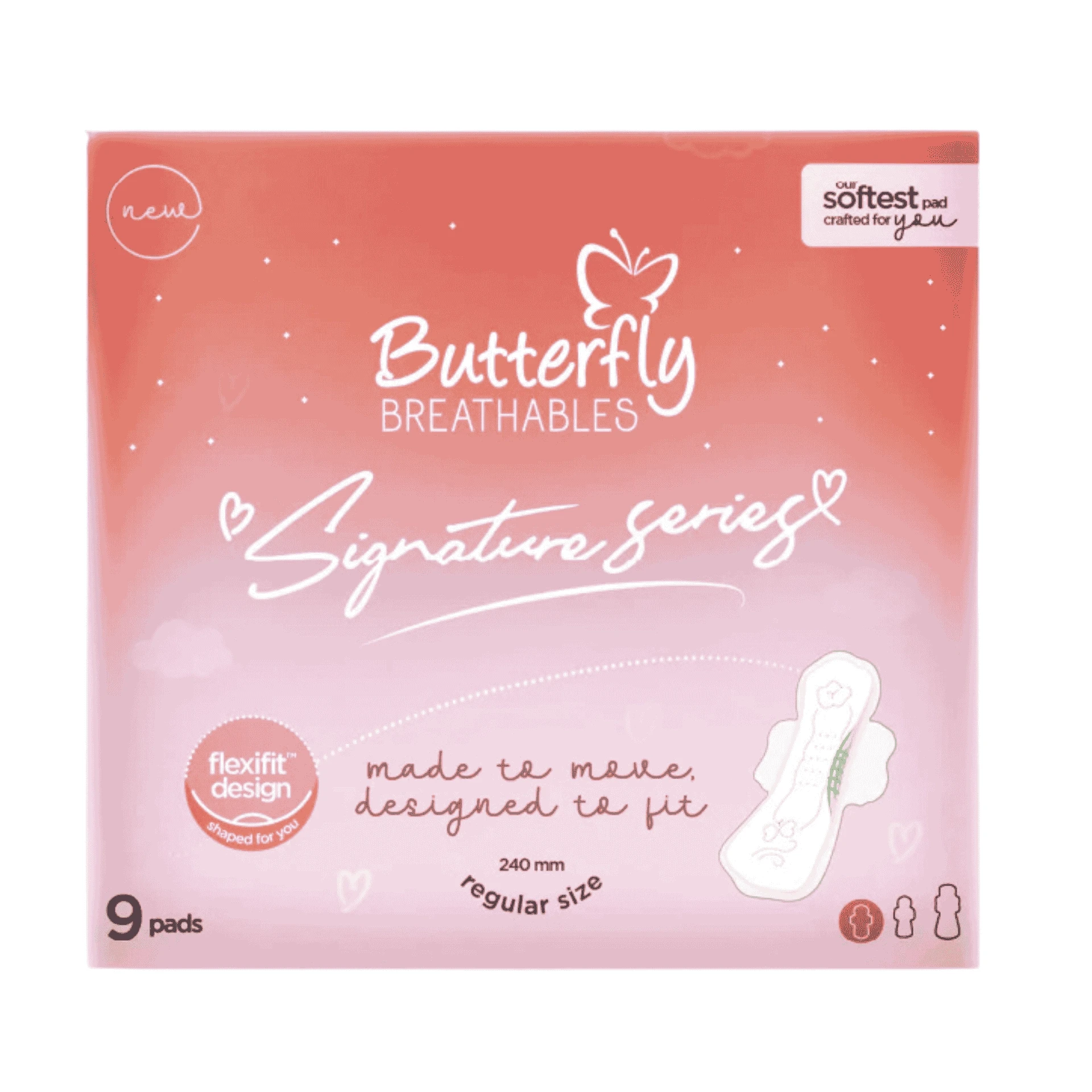 Butterfly Breathables Signature Series Regular 9 Pcs