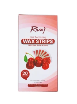 Rivaj Shea Butter & Berry Hair Removing Wax Strips 20 Pcs