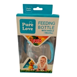 Pure Love Feeding Bottle With handle 150ml TRIO Transparent
