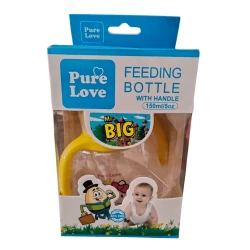 Pure Love Feeding Bottle With Handle 150ml Mr. Big Transparent